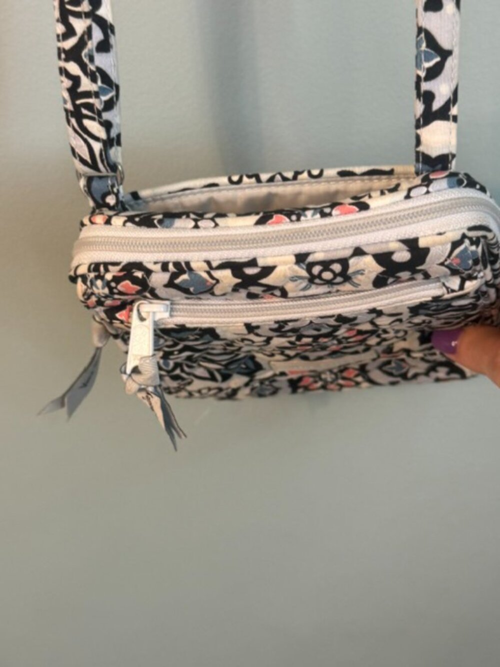 Vera Bradley Quilted Crossbody Bag Medallion Floral Paisley Cotton Hipster Purse - Picture 8 of 15